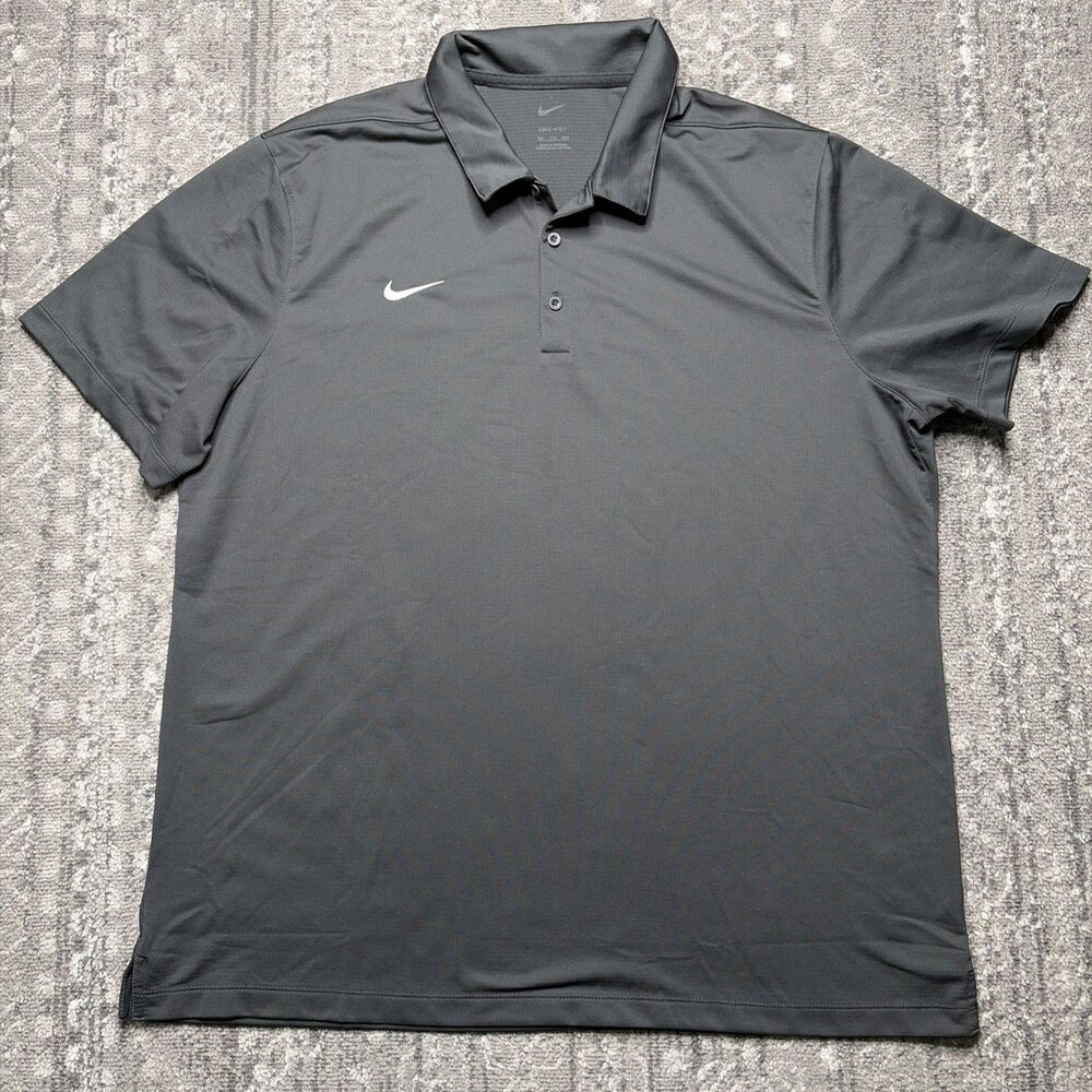 Nike Golf Polo Dri Fit Performance  Mens Size 2XL XXL Short Sleeve Athletic Gray